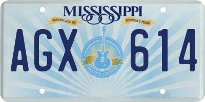 MS license plate AGX614