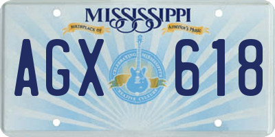 MS license plate AGX618