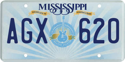 MS license plate AGX620