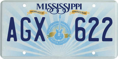MS license plate AGX622