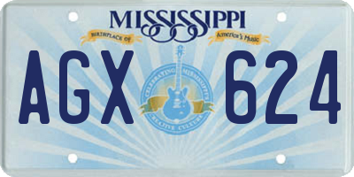 MS license plate AGX624