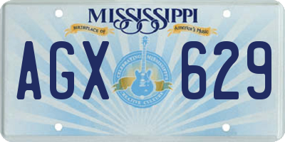 MS license plate AGX629