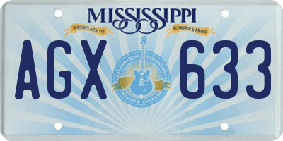 MS license plate AGX633