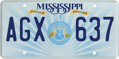 MS license plate AGX637