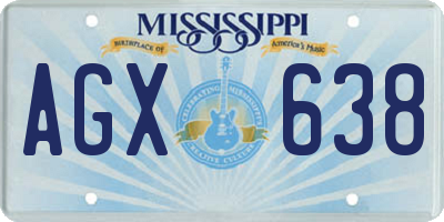 MS license plate AGX638