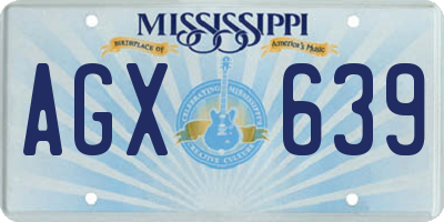 MS license plate AGX639