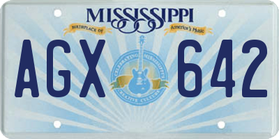 MS license plate AGX642