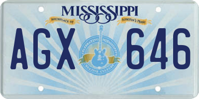 MS license plate AGX646