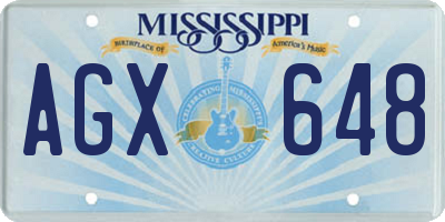 MS license plate AGX648