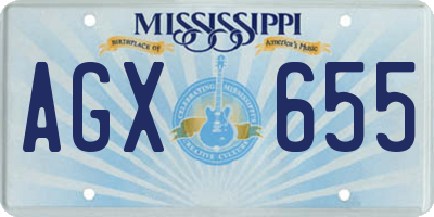 MS license plate AGX655