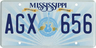 MS license plate AGX656