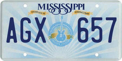 MS license plate AGX657