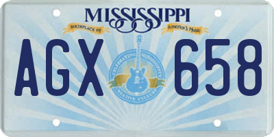 MS license plate AGX658