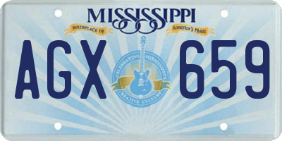 MS license plate AGX659