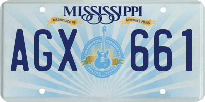MS license plate AGX661