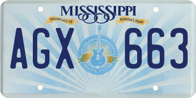 MS license plate AGX663