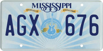 MS license plate AGX676