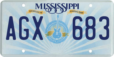 MS license plate AGX683