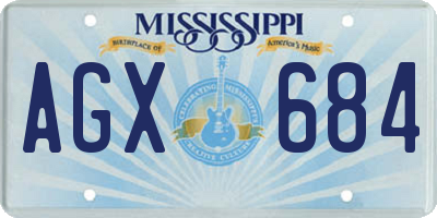 MS license plate AGX684