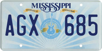 MS license plate AGX685