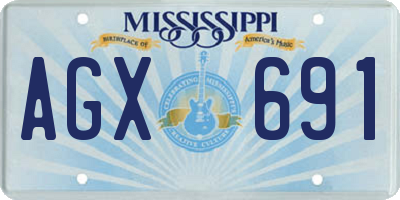 MS license plate AGX691