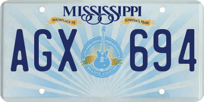 MS license plate AGX694