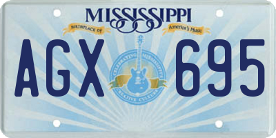 MS license plate AGX695