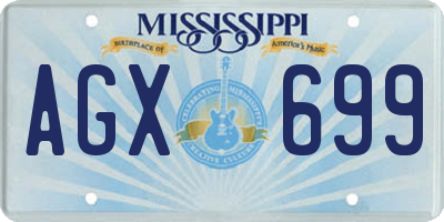 MS license plate AGX699