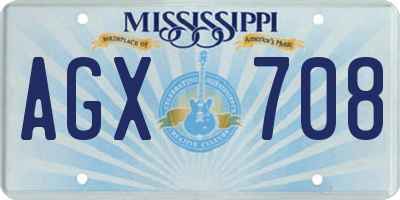 MS license plate AGX708