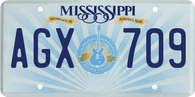 MS license plate AGX709
