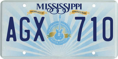 MS license plate AGX710