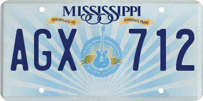 MS license plate AGX712