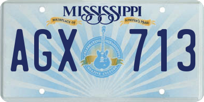MS license plate AGX713