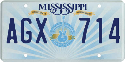 MS license plate AGX714