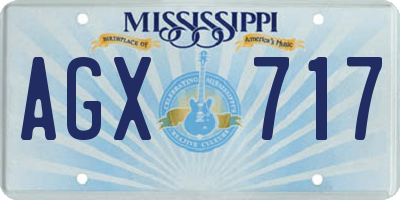 MS license plate AGX717
