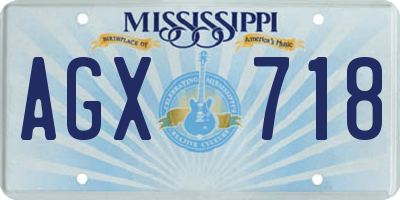 MS license plate AGX718