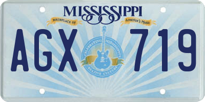MS license plate AGX719