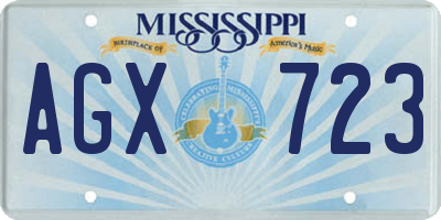 MS license plate AGX723