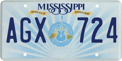 MS license plate AGX724