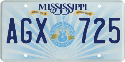 MS license plate AGX725