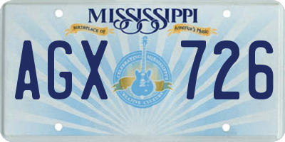 MS license plate AGX726