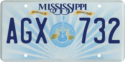 MS license plate AGX732