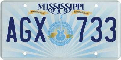 MS license plate AGX733