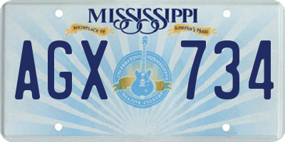 MS license plate AGX734