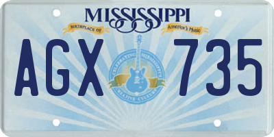 MS license plate AGX735