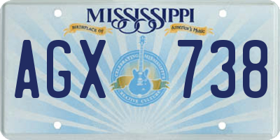 MS license plate AGX738