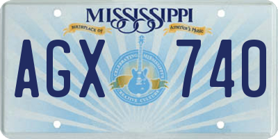 MS license plate AGX740