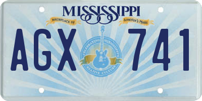 MS license plate AGX741