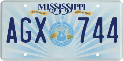 MS license plate AGX744