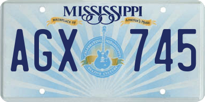 MS license plate AGX745